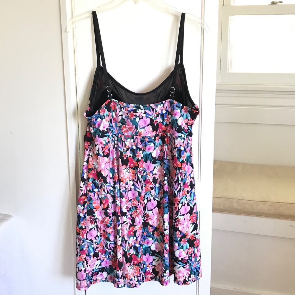 SWIM SOLUTIONS Floral Swimsuit Pink Black Women’s Plus Size 18 - Picture 6 of 16
